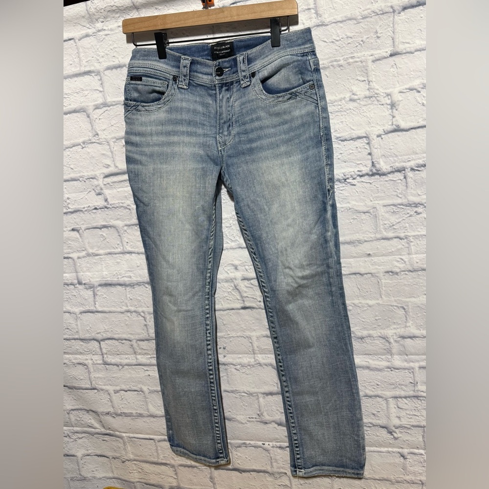 BKE Three Light Blue Men's Slim Fit Straight Leg Jeans, Size 28x30 - Picture 3 of 12